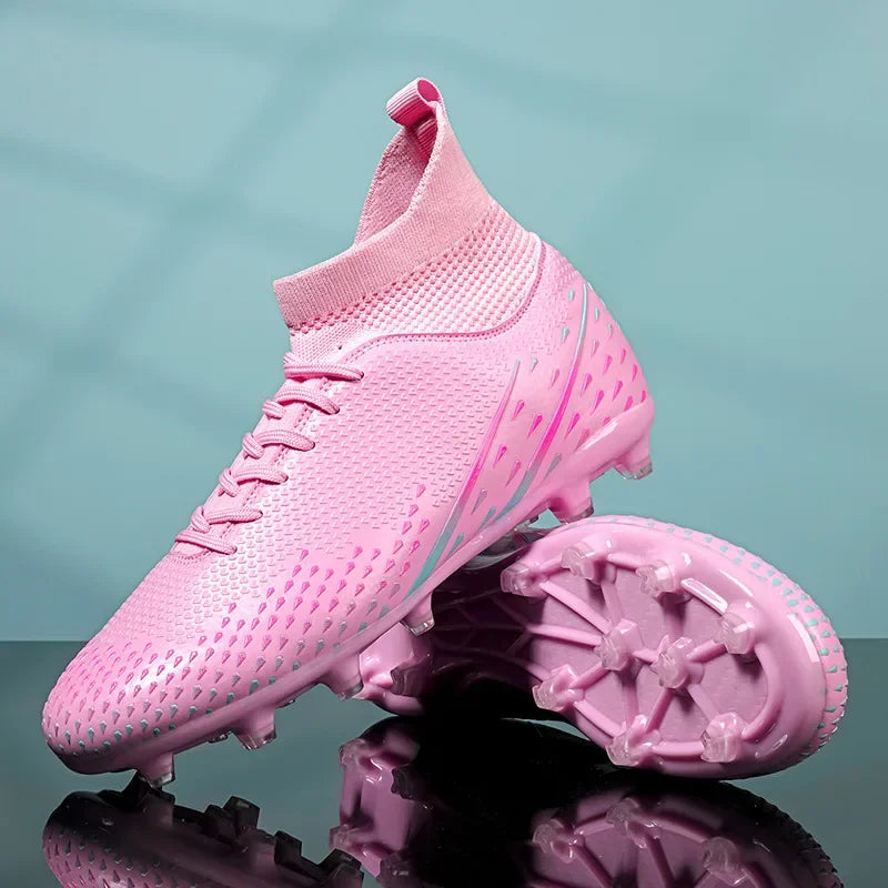 Red Male Football Boots Outdoor Training Football Field Cleats Man Lace-Up Anti-Slip Men’s Soccer Shoes Society botas de futbol