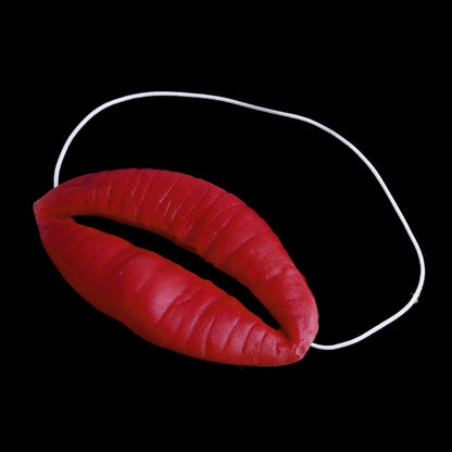 Props Jokes Sausage Red Lips Thick Halloween Funny Horror Latex Mask F1FB