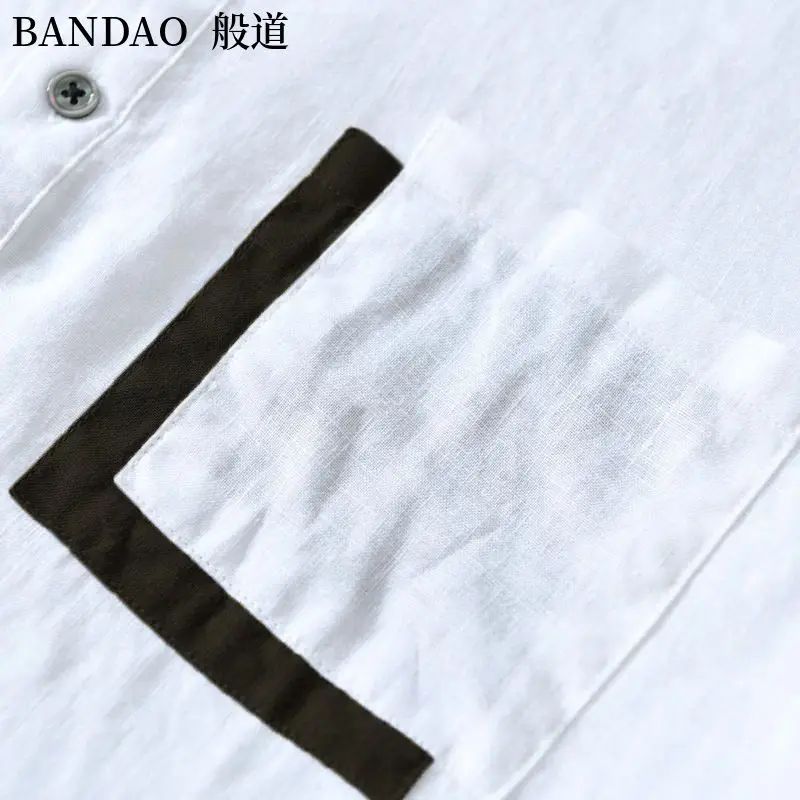 Chinese Style Spring and Summer Loose High-end Men's Linen Short-sleeved Cotton Linen Casual Breathable Shirt Collar T-shirt