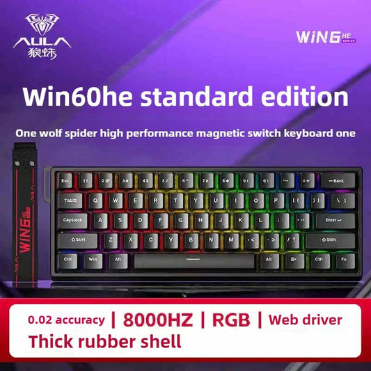 Teclado de Interruptor Magnético Win60He Com Fio Win 60 HE Teclado Mecânico para Jogadores de Esports Win68 Teclados Personalizados Win60 He Presentes