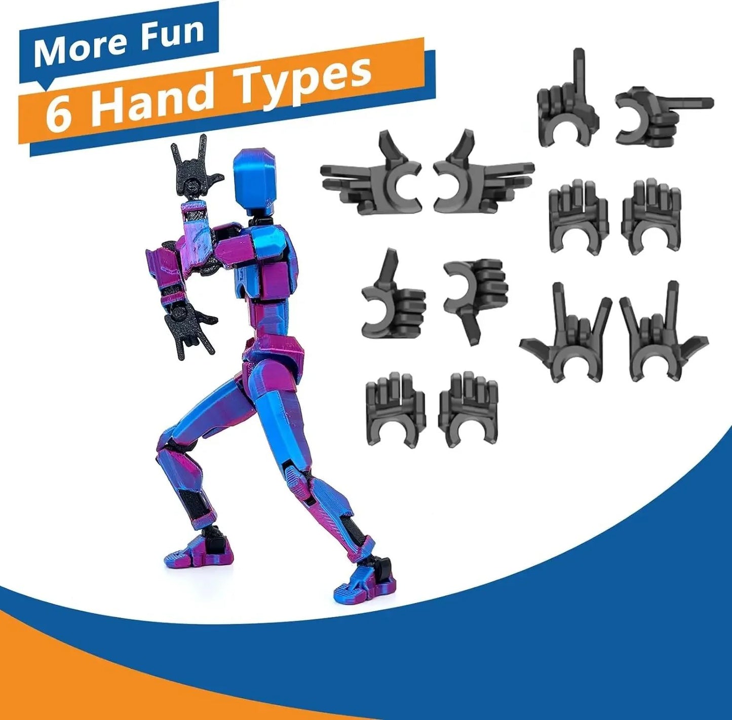 3D Printed Movable Shapeshift Robot Action Figuras 3rd Generation Lucky 13 Figure Toys Dummy DIY Mannequin Decompression Toys