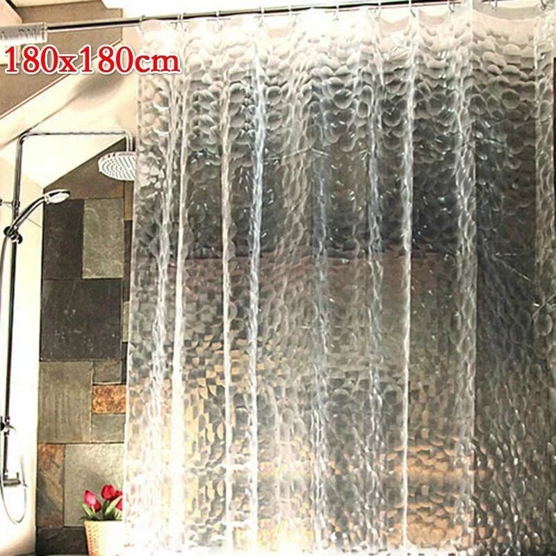 1PCS 180x180cm Cortina de Banho 3D Transparente Mais Grossa Impermeável
