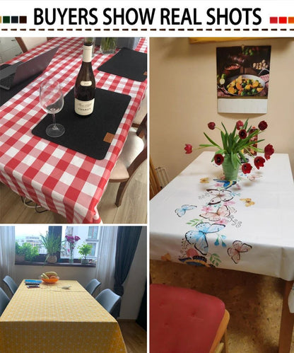 Festive Christmas Patterns Restaurant Kitchen Tablecloth Living Room Home Decoration Rectangular Party Decoration