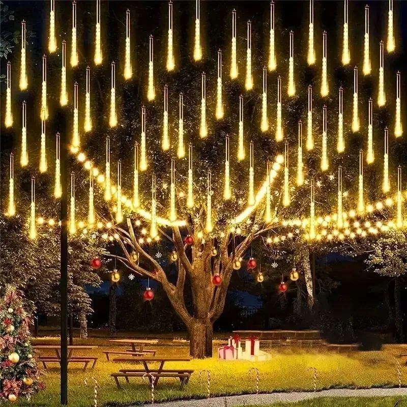 EU/US Meteor Shower LED String Lights Christmas Tree Garden Decor Birthday Wedding Christmas Party Decoration Fairy Lights