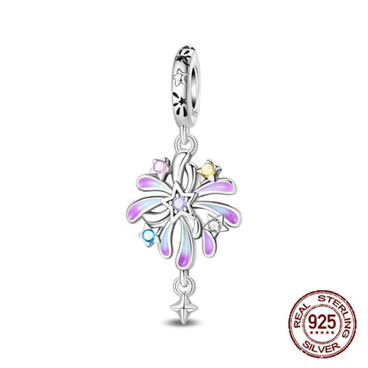 Pingente Charm Libélula Tema Primavera Prata Esterlina 925 Borboleta Flor Pendente Compatível com Bracelete Colar Joias DIY