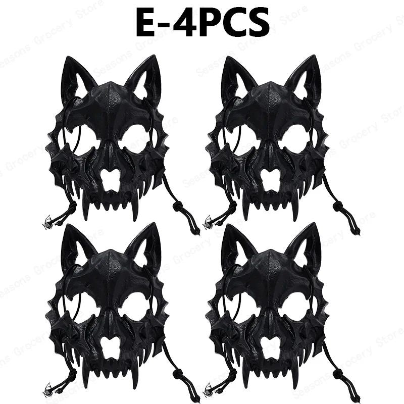 Halloween Half Face Mask Popular Dragon God Fierce Tiger Night Dog Man Wolf Costume Skull Performance Mask Mask Deadpool Terror