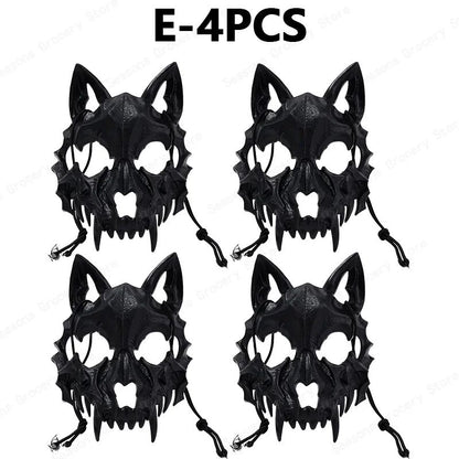 Halloween Half Face Mask Popular Dragon God Fierce Tiger Night Dog Man Wolf Costume Skull Performance Mask Mask Deadpool Terror
