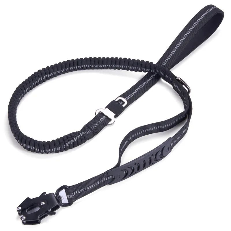 Coleiras para Cães Refletivas com Amortecedor e Cinto de Segurança para Carro para Cães Grandes Coleira de Cachorro Tática Resistente sem Puxar com Elástico