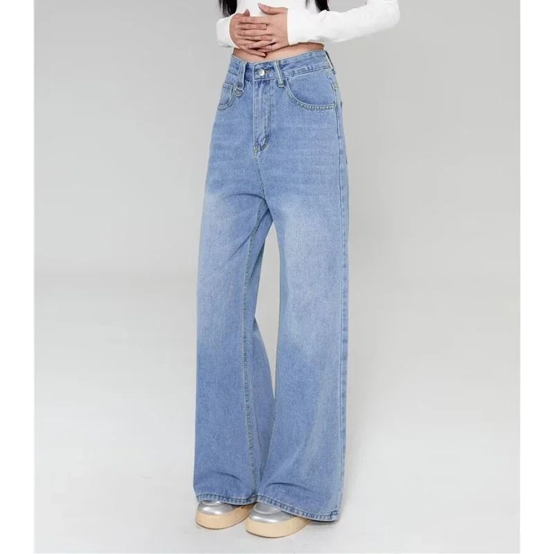 Summer Men Baggy Jeans Unisex Vintage American Style Straight Wide Leg Denim Pants Fashion Brand Hot Sale Casual Trousers