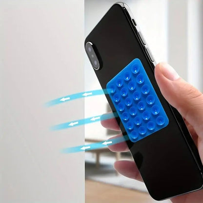Tapete de Silicone com Sucção para Celular, Suporte de Parede Multifuncional com Ventosa, Quadrado Antiderrapante, Suporte de Celular de Lado Único, Adesivo Traseiro