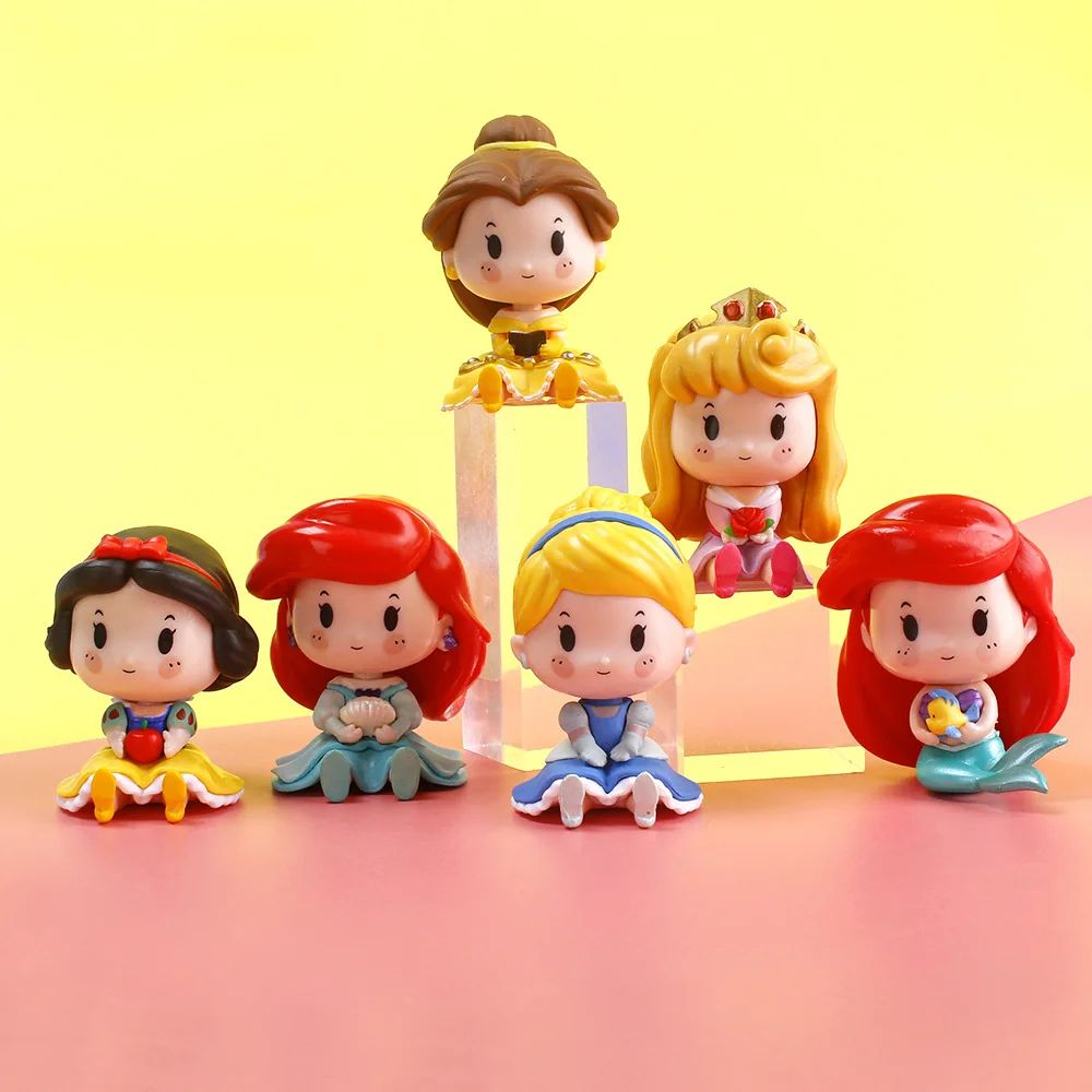 Disney Princesa Ariel Elsa Anna Bela Branca De Neve Cinderela Branca De Neve Fada Pvc Figura De Ação Boneca Decoração Brinquedos Para Crianças Presente