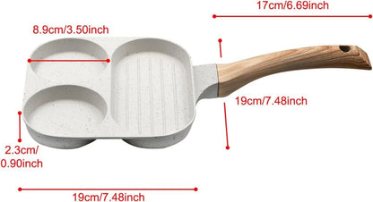 Egg Pans Small Frying Pan Nonstick for Eggs 3Section,Omelette Pan Egg Frying Pan Suitable for Pancake,Hamburger,Sandwiches