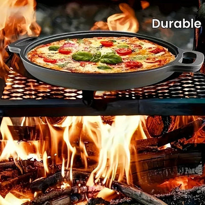 Frigideira de Ferro Fundido Multiuso 2025, Frigideira Antiaderente para Fogão e Culinária ao Ar Livre, Grelha Redonda Leve para Cozinha Doméstica