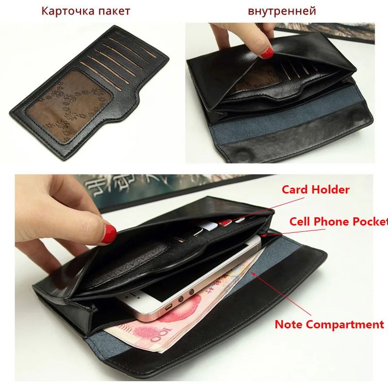 Slim Genuine Leather Women Wallet Female Long Clutch Bag Luxury Design Wallets and Purses Ladies Card Holder Vallet Sac A Main