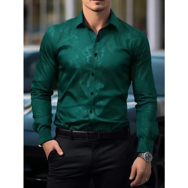 Bolubao Men Shirt Fashion Brand New arrival Long Sleeve Printed Streetwear Male Casual Elastic Shirt