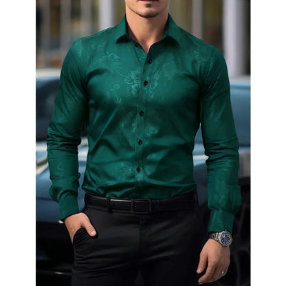 Bolubao Men Shirt Fashion Brand New arrival Long Sleeve Printed Streetwear Male Casual Elastic Shirt