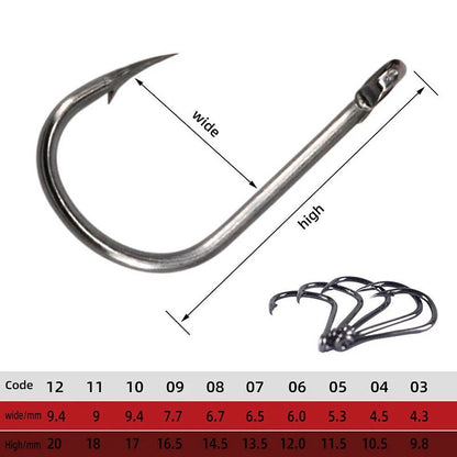 Anzol de Pesca Aço Carbono Forte Afiado Prata Circular Anzol 3#-12# Jig Barbed Pesca Isca Portátil Equipamento de Pesca 50-1600Pcs/Caixa
