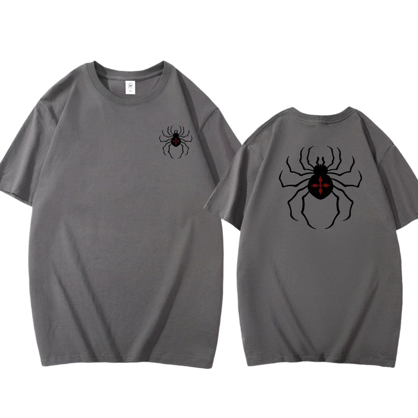 Pure Cotton Men's t shirt Y2k Spider Print T-shirt Casual Street Loose Women's T-shirt vintage graphic t shirts for men