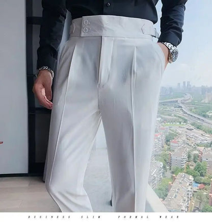 Calça Masculina Nadir Coffee Color Clássica Estilosa Paris Botão Prega Única Emagrece Suaviza Sua Silhueta Calça Social Casual