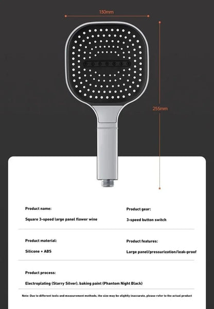 Xiaomi Novo Painel Grande 3 Modos Ajustáveis Chuveiro Doméstico de Alta Pressão com Massagem e Elemento Filtrante Acessórios para Banheiro