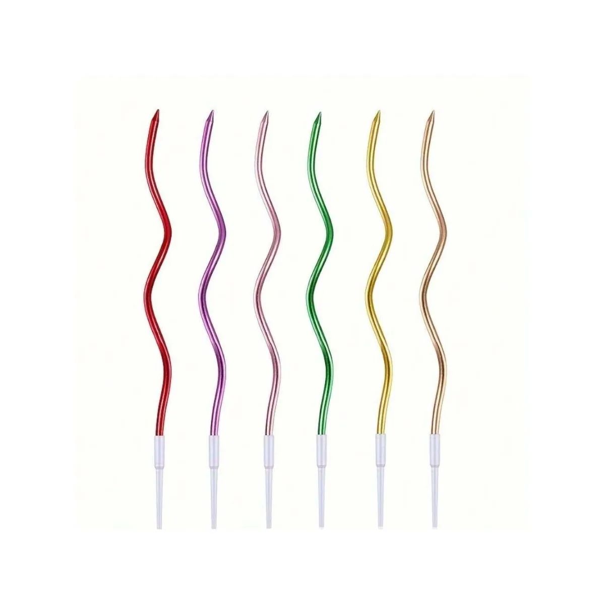 6/12/48pcs Birthday Candles Spiral Cake Candles  Long Thin Cake Candles For Wedding Party And Cake Decoration