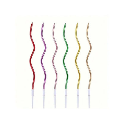 6/12/48pcs Birthday Candles Spiral Cake Candles  Long Thin Cake Candles For Wedding Party And Cake Decoration