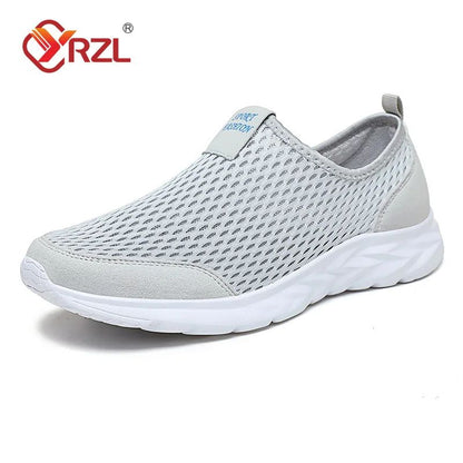 Tênis Masculino YRZL Respirável em Mesh, Casual, Antiderrapante para Uso Externo, Tamanho Grande, Loafer Leve para Caminhada, Calçado Masculino de Tênis