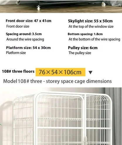 Villa para Gatos de Dois Andares Interna Extra Grande Espaço Livre Gaiola para Pets Casa de Escalada para Gatinhos Villas para Gatos Castelo para Gatos com Banheiro Integrado