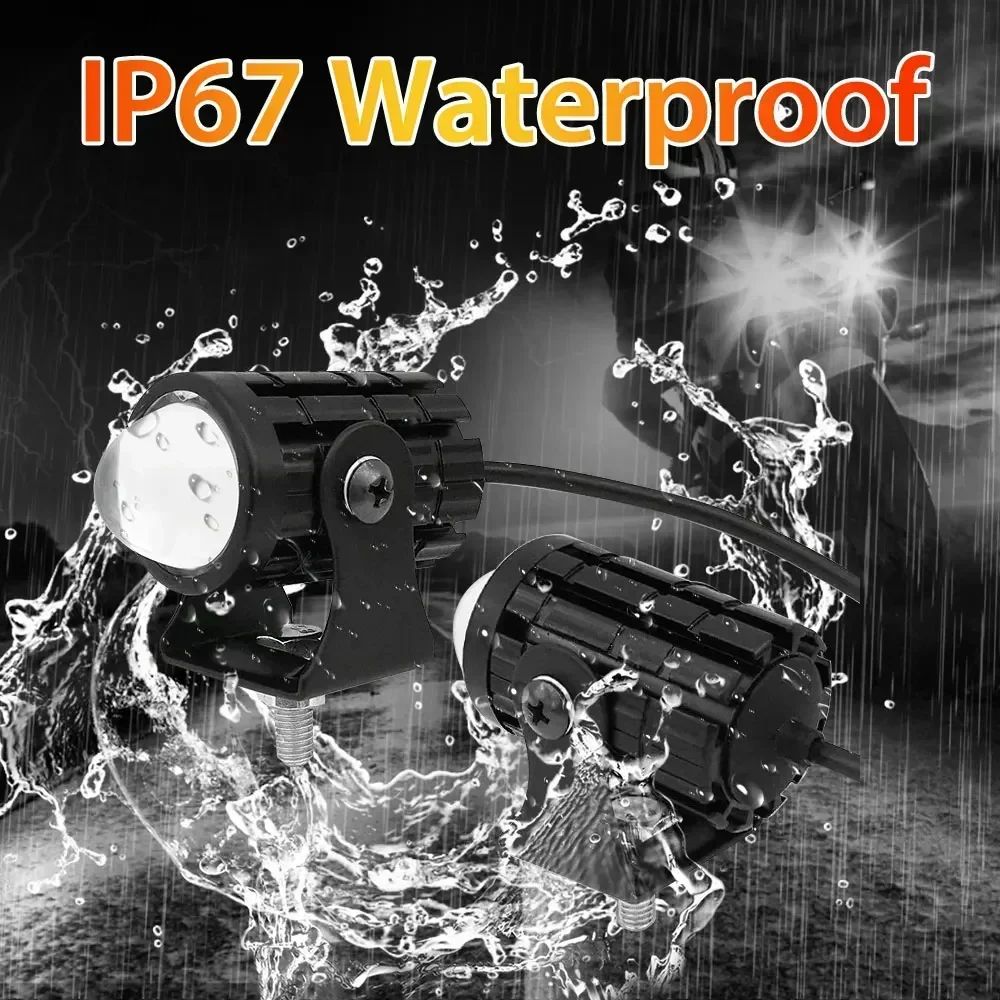 Super Bright Motorcycle LED Explorers Headlight Projector Fisheye Lens LED Moto Fog Auxiliary Motorcycle Headlight