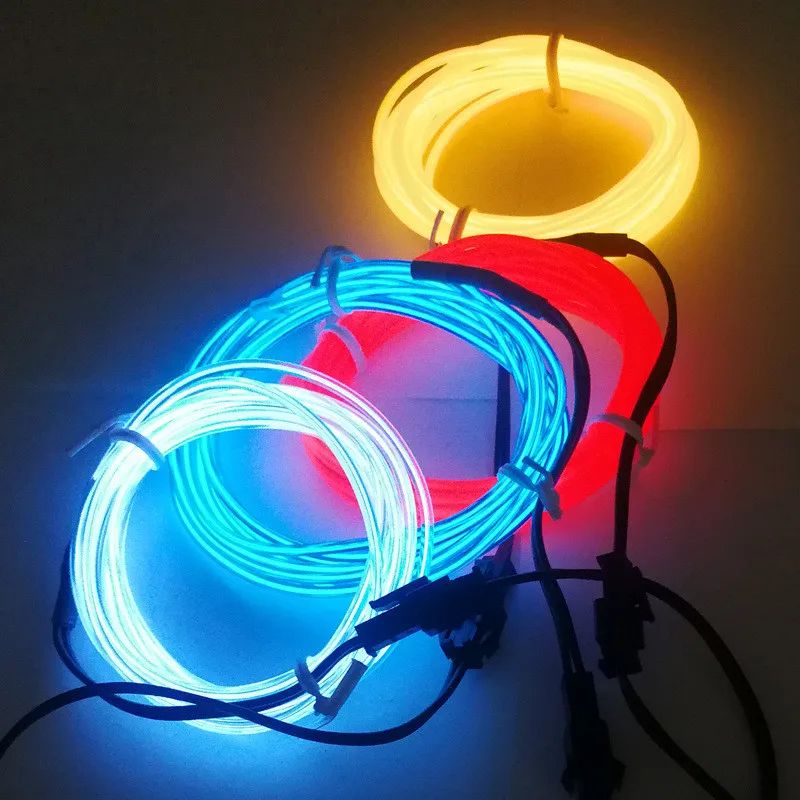 1M/3M/5M Flexible Neon Light Ball Dress Decoration Light EL Luminous Cable Party DIY Atmosphere Light Waterproof LED Strip