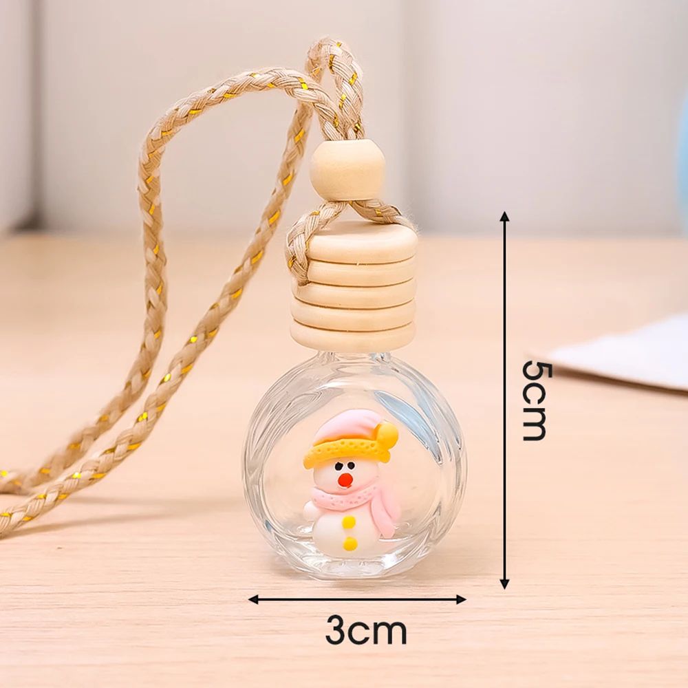 Pingente de Frasco de Perfume de 10ml Decoração de Espelho Retrovisor de Carro de Natal Frasco de Vidro Vazio Frasco de Óleo Essencial para Aromaterapia