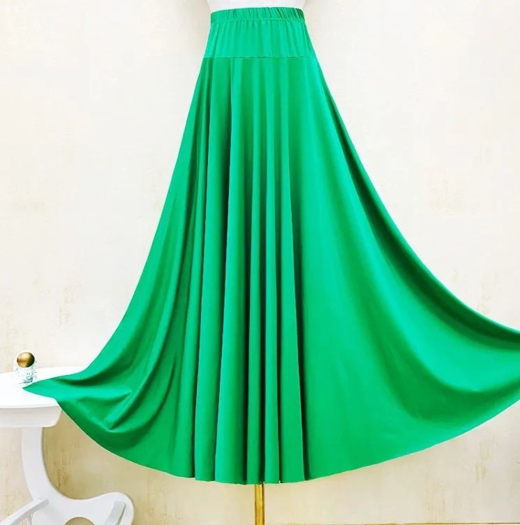 Plus Size Elegant Plus Size Women's Long Dress For Dancing And Commuting Stylish Square Dance Skirt With Wide Hemline For Soc...