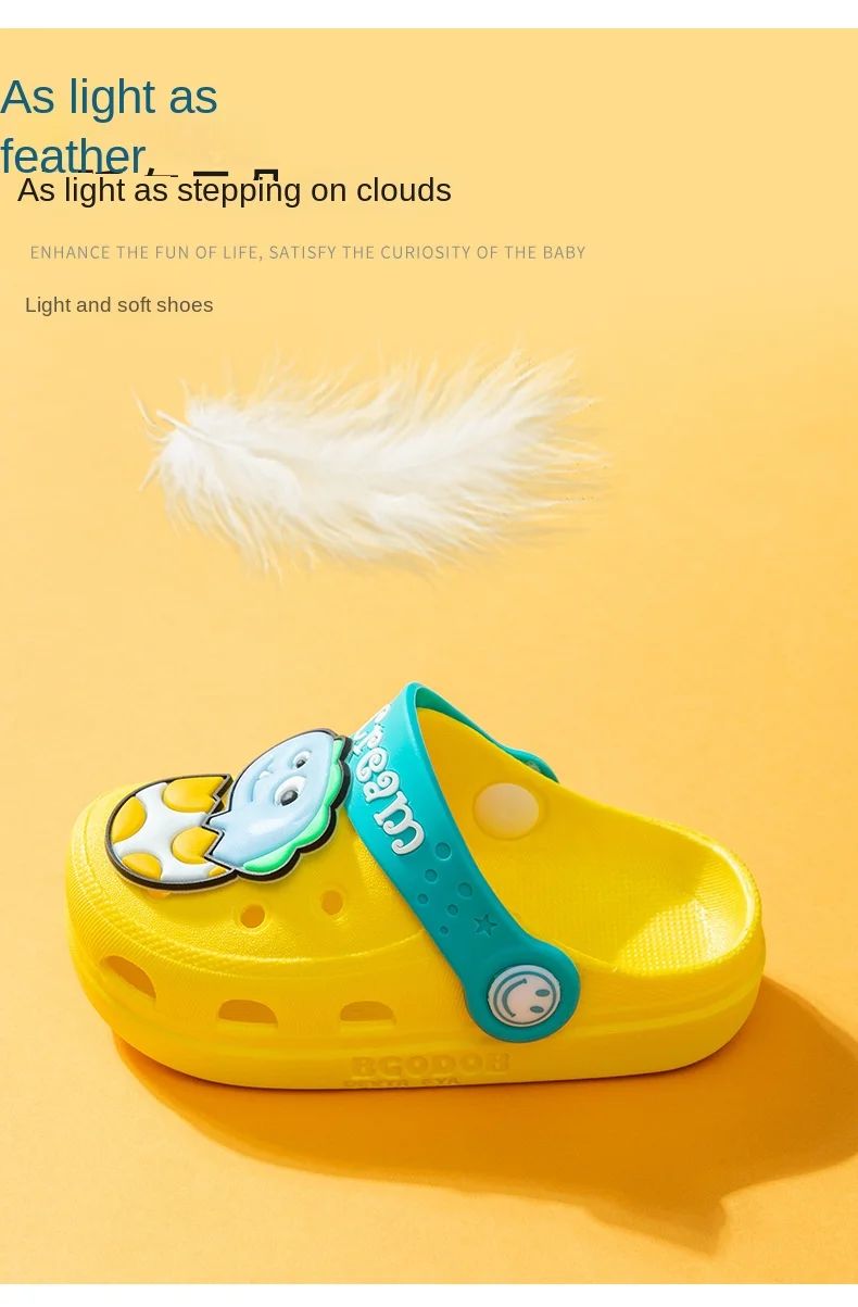 Summer Kids Sandals Hole Children's Shoes Slippers Soft Anti-Skid Cartoon DIY Design Hole Baby Shoes Sandy Beach For Boys Girls