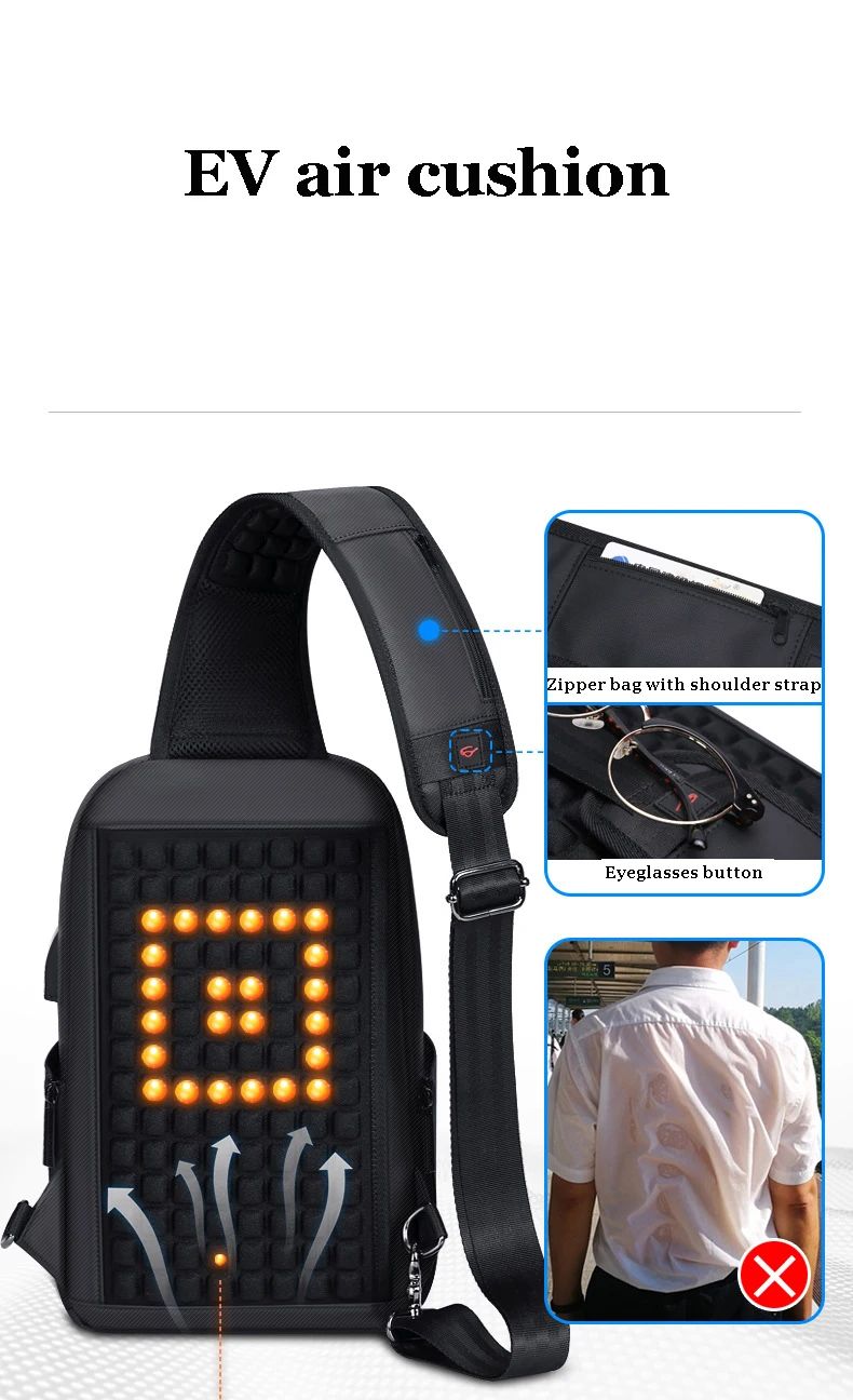 Designer Crossbody Bags for Fashion Shoulder Bags USB Charging Messenger Sling Bag Chest Bag Oxford Single Shoulder Strap Pack