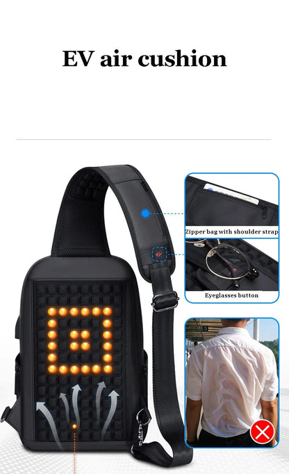 Designer Crossbody Bags for Fashion Shoulder Bags USB Charging Messenger Sling Bag Chest Bag Oxford Single Shoulder Strap Pack