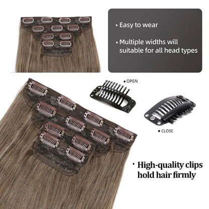 Bio Body Wave Clip in Hair Extensions 22 polegadas 4 peças/lote 220g Macio Natural Fibra Sintética Resistente ao Calor Clip in