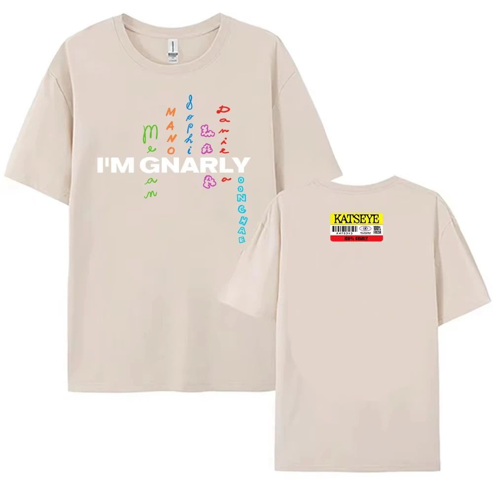 Katseye I'm Gnarly T-shirt Korean Girls Band Printing Tshirt Camiseta Cotton Short Sleeve Female T Shirt Summer Casual Women Tee