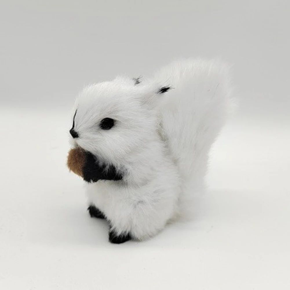 Simulation Squirrel Animal Figurines Christmas Artificial Squirrel Ornament Christmas New Year Party Desktop Decoration