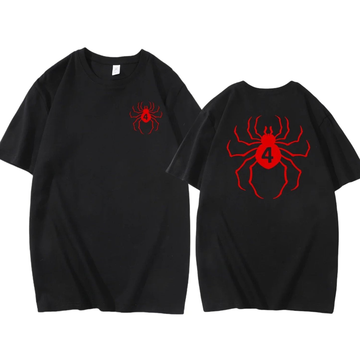 Pure Cotton Men's t shirt Y2k Spider Print T-shirt Casual Street Loose Women's T-shirt vintage graphic t shirts for men