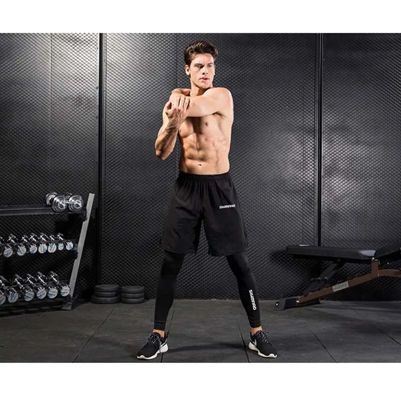 Calça Masculina Casual para Atividades ao Ar Livre 2025 de Secagem Rápida para Pesca, Ciclismo, Caminhada e Calça de Corrida Fitness Elástica Justa de Duas Peças