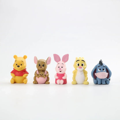 Conjunto de 10 Peças Disney Ursinho Pooh Leitão Tigrão Bisonho Coelho Coruja Anime Bonecos de Ação Coleção de Desenhos Animados Modelo de Boneca Para Crianças