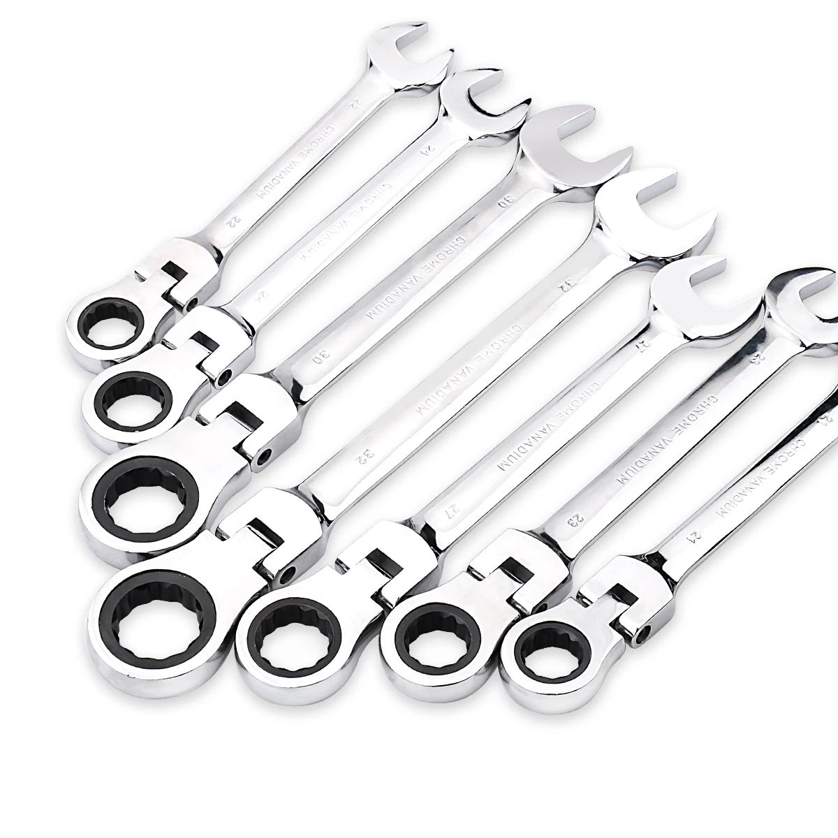 Chave Catraca Combinada Jogo de Chaves Ferramenta Manual 72 Dentes Cabeça Flexível Acabamento Espelhado 6mm-27mm Reparo Automotivo e Doméstico 1 pç