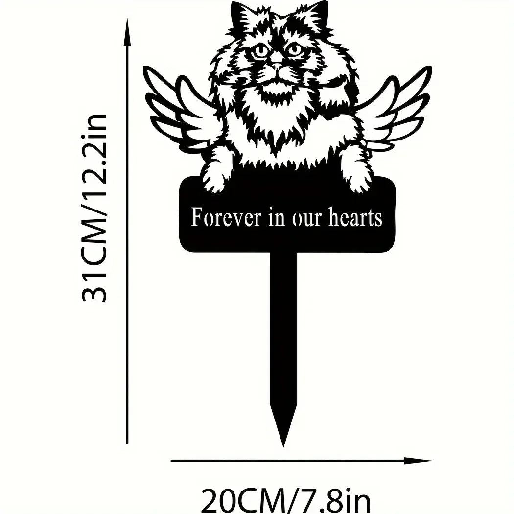 Exclusive Cute Cat Garden Decorative Silhouette - Tiki-Inspired Cat Family Garden Stakes | Perfect Outdoor Statues for Garden