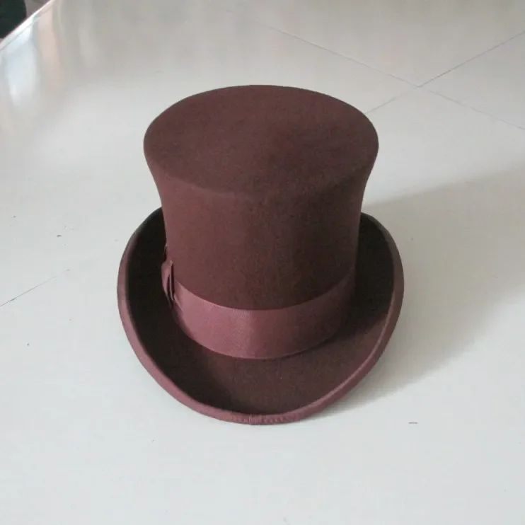Men's Wool Fedora Hat - Classic Top Hat with Strap, Elegant Steampunk Panama Cap for Gentleman, Unisex Versatile Fashion
