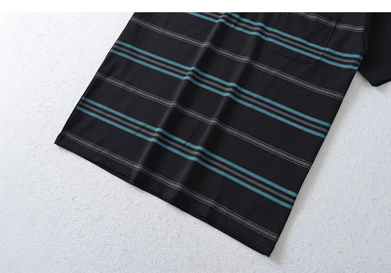 Men's Polo Shirt Button Up Polos Business Casual Lapel Short Sleeve T Shirt Summer Regular Fit Red Black Polo Stripe Shirts