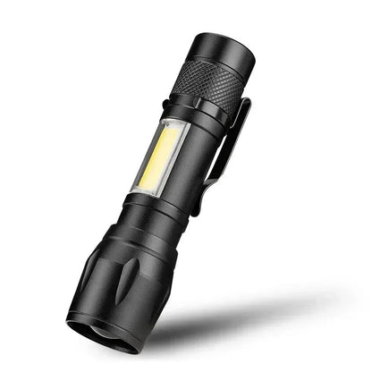 Portable Strong Light LED Flashlight Rechargeable Telescopic Zoom Torch Safety Emergency Light for Outdoor Camping Cycling Lamp