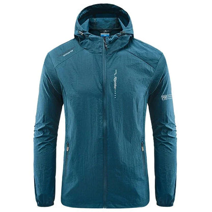 UPF50+ Summer Outdoor Quick Dry Sun-Protective Thin Jacket Men Hiking Fishing Cycling Hooded Gym Sport Ultra Light Windbreaker