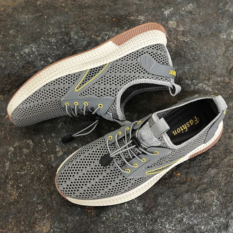Sapatos Masculinos Casuais de Couro Genuíno para Exteriores Marca de Sapatos Masculinos para Escalada Caminhada Viagem Sapatilhas Respiráveis Masculinas Calçados de Verão