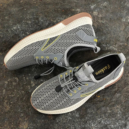 Sapatos Masculinos Casuais de Couro Genuíno para Exteriores Marca de Sapatos Masculinos para Escalada Caminhada Viagem Sapatilhas Respiráveis Masculinas Calçados de Verão