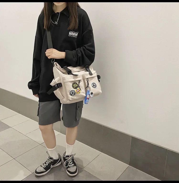 Japanese Harajuku School Bags for Teenage Girls Casual Fashion Crossbody Bag New Trendy Shoulder Bag Student Backpack Hand Bags